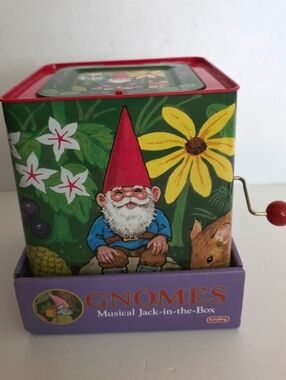 Schylling Gnomes Musical Jack-in-the-Box New In Box Works Rare Vintage